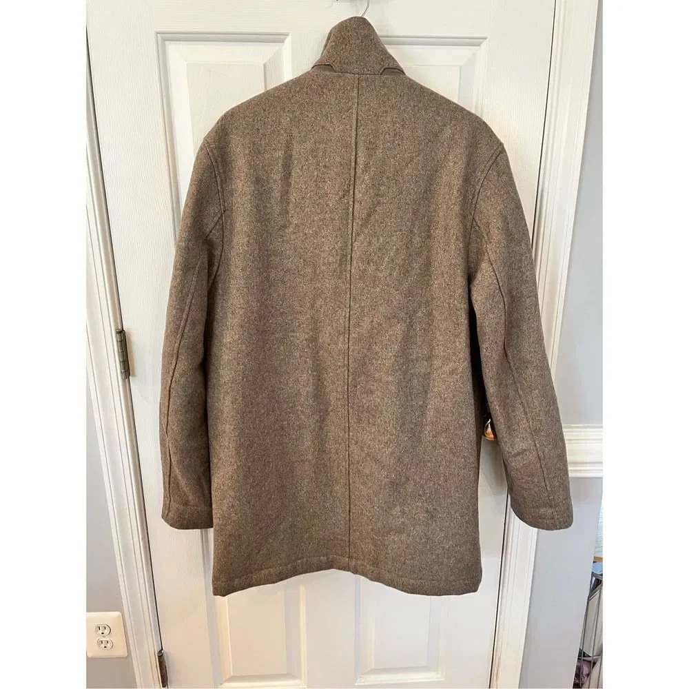 Jos. A. Bank Tan Marled Wool Blend Button Zipper Cost sz LL or 44-48” EUC